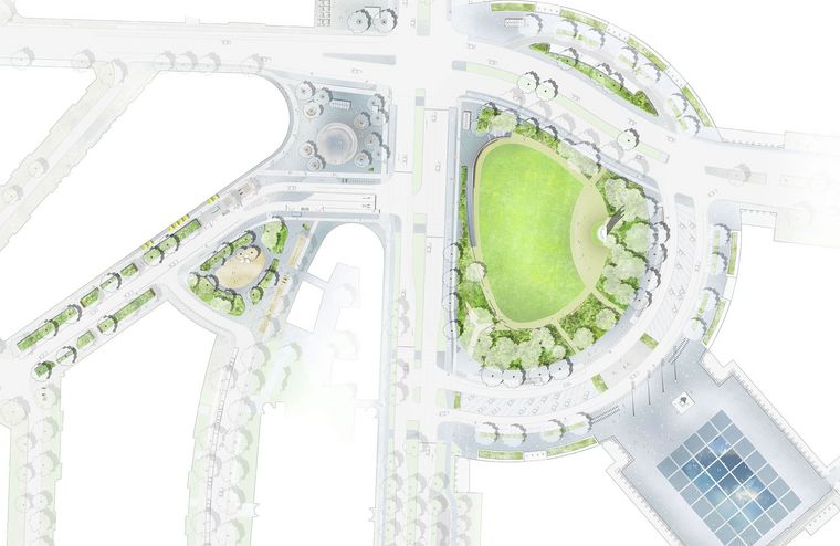 Lageplan des künftigen Platz der Luftbrücke (Stand: 04/2022)