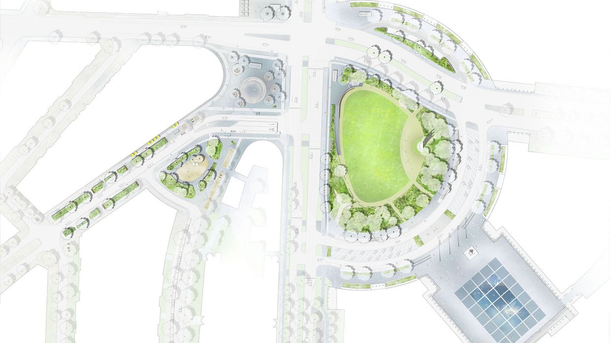 Lageplan des künftigen Platz der Luftbrücke