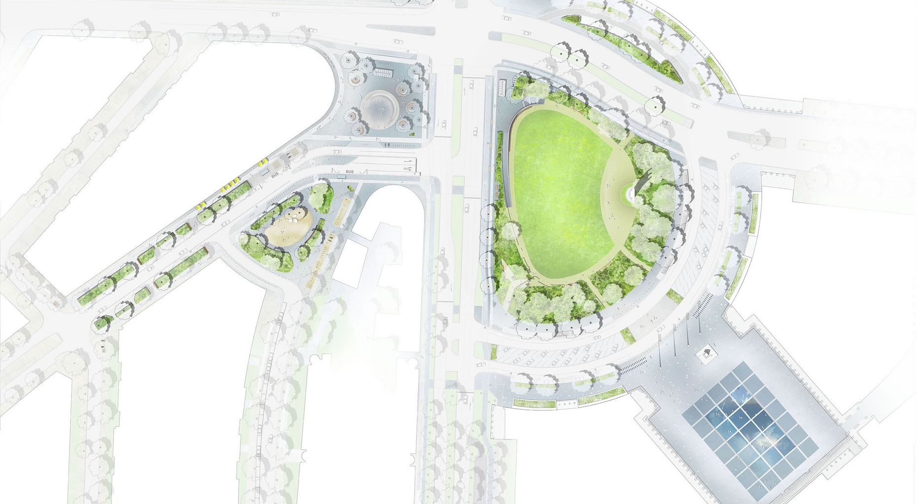 Lageplan des künftigen Platz der Luftbrücke