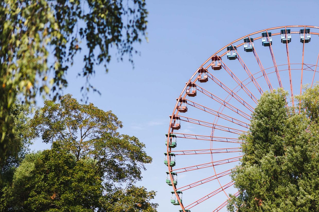 Eine Detailansicht des alten Riesenrads im Berliner Spreepark
