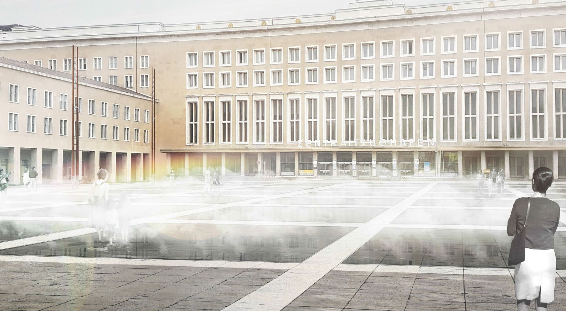 Eine Visualisierung der Pläne für den künftigen Ehrenhof am Platz der Luftbrücke