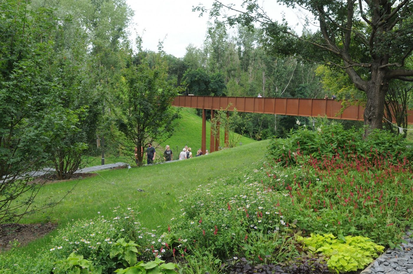 Das Bild zeigt die Tälchenbrücke im Kienbergpark.